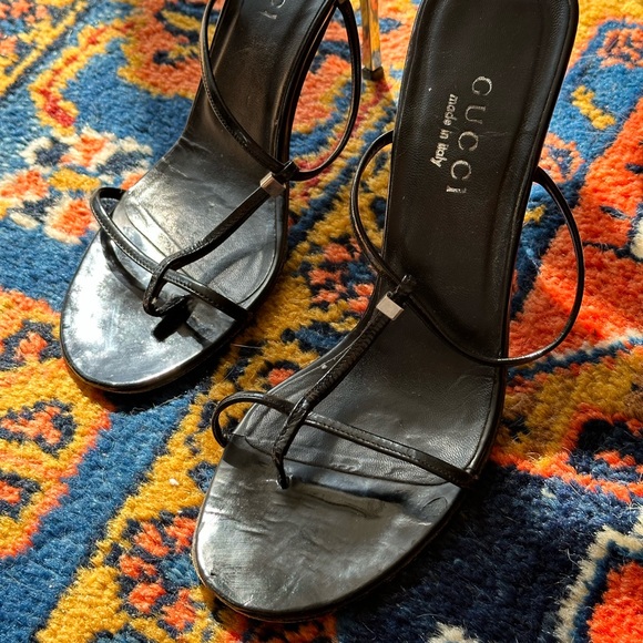 Authentic Gucci Tom Ford era Stilettos Metal Spike Heel Strappy Leather - Picture 6 of 6